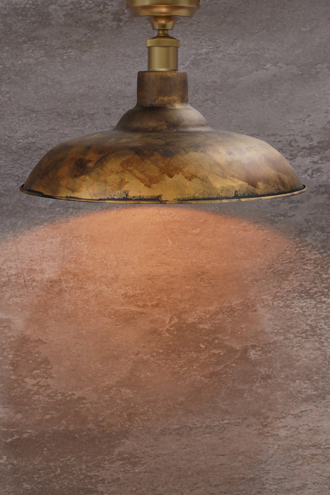 gold batten holder with a bullpit flush mount light