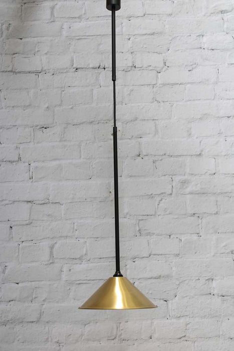 Cone Junction Light in brass C with Aged Solid Brasscones