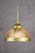 Ribbed glass pole pendant in gold brass