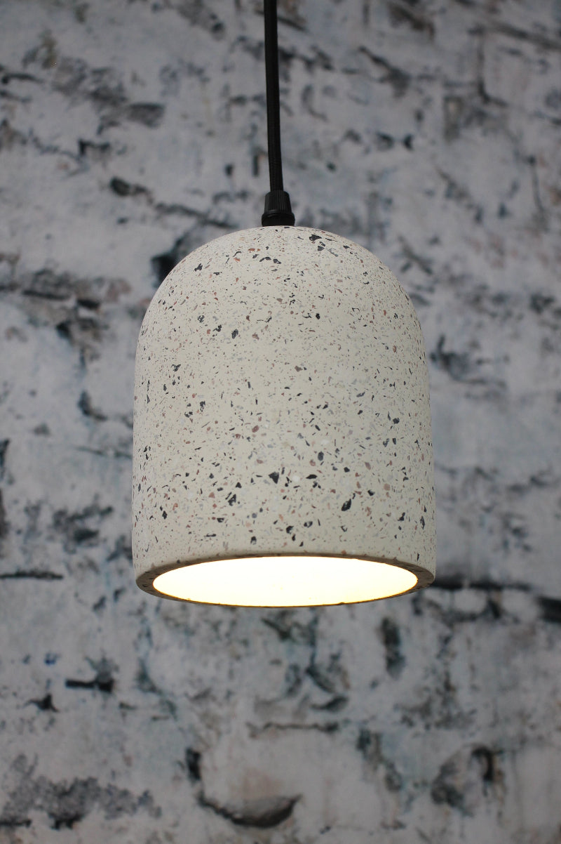 Concrete terrazzo pendant light