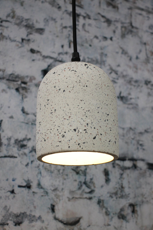 Concrete terrazzo pendant light