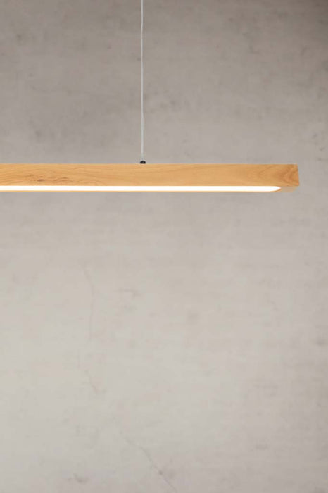 Close up of Woodbay CCT LED Linear Pendant