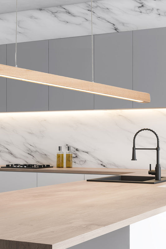 Hamelin LED Wood Linear Pendant