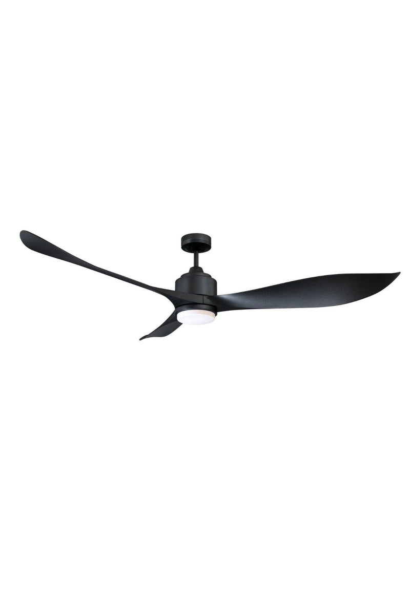 Ceiling fan in a graphite finish with LED light