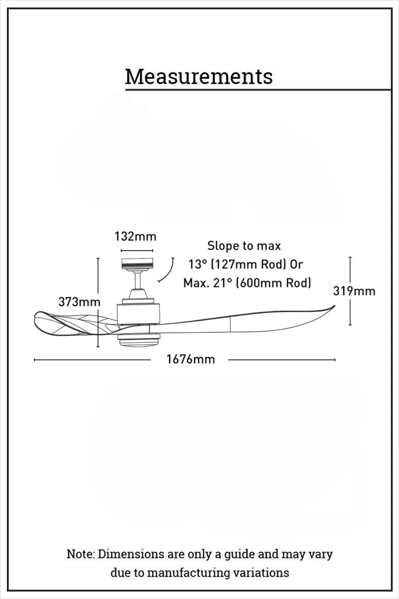 Dimension illustration of the M045 fan