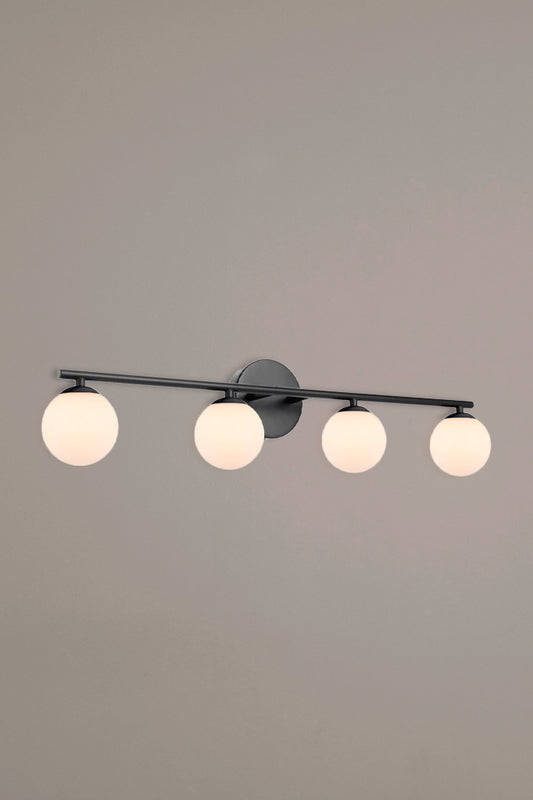 Vintage-inspired Banff Multi Light Linear Bathroom Wall Light with 4 lights