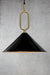 Black large shade Brass Cone Loop Pendant Light