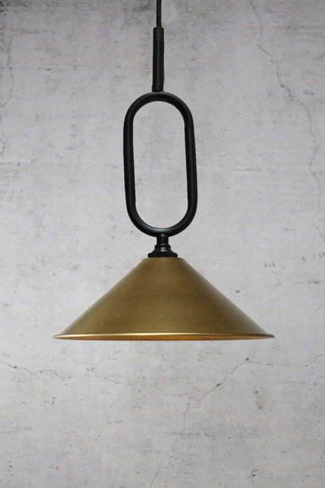 brass small shade Black Cone Loop Pendant Light
