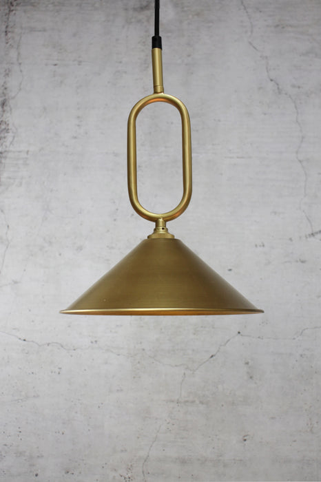 bright brass small shade brass Cone Loop Pendant Light