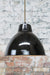 Industrial black pendant light for brewery with jute cord