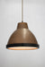 Aged brass loft pendant round jute cord with flat glass cover