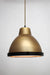 Bright Brass Loft Pendant Light with flat frosted shade cover and jute cord