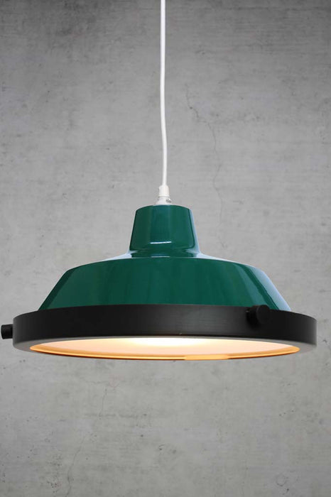 green-shade-with-white-cord and glass shade