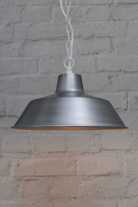 Modern style steel light shade with white chain cord