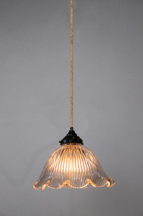 frill large glass pendant with jute cord