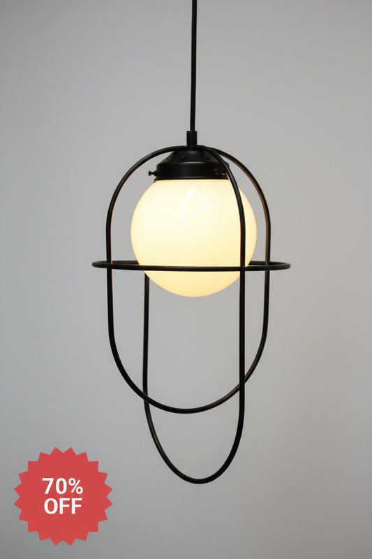 glasss opal shade with metal frame