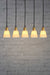 Forli Ceramic Linear Pendant Gold brass with five small shades