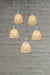 A 5-drop light chandelier featuring smallceramic shades