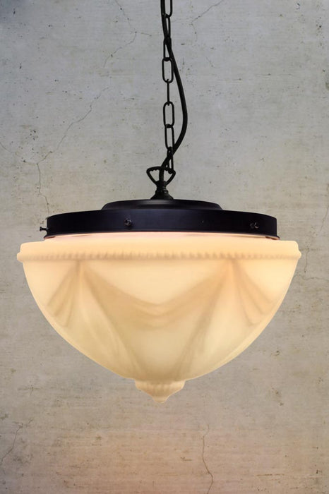 Chateau Glass Pendant Light with black chain