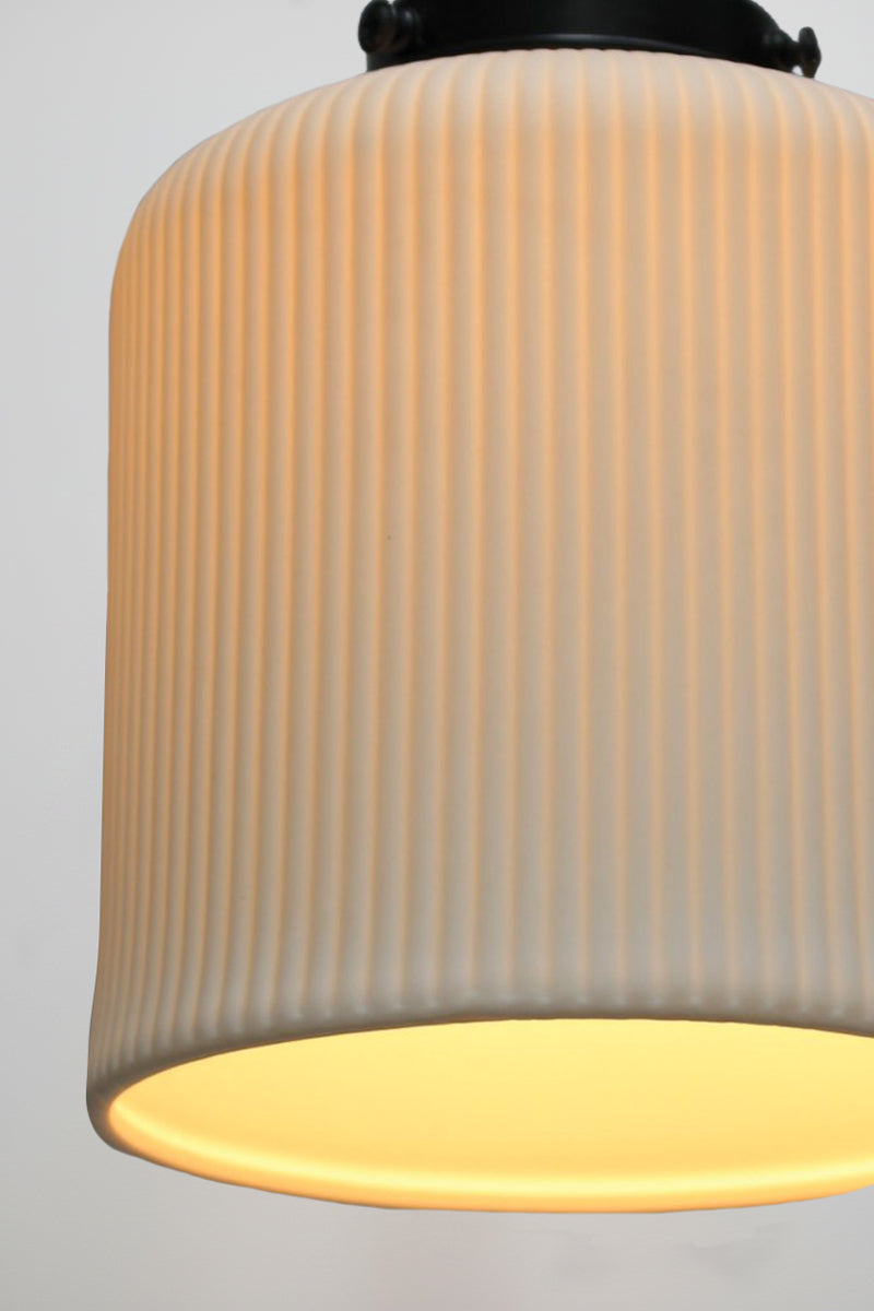 Detail of ribbed ceramic shade