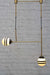 Hand Painted Glass Ball Junction Light A in brass with 2 stipe glass ball shade