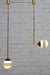 Hand Painted Glass Ball Junction Light in brass with 4 stipes