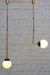 Junction light with B configuration and two gold glass ball 