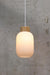 Dane Ribbed Glass Pendant Light in small size with wooden top