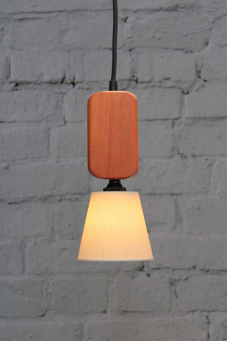 Forli Ceramic Woodtop Pendant Light small