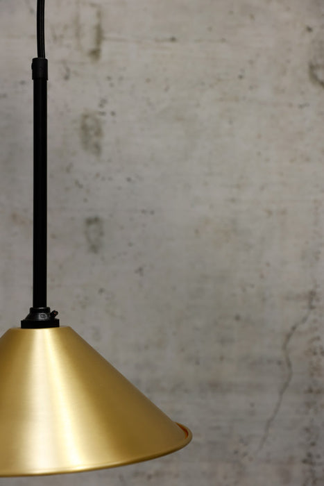 Cone Mod Pendant Light with black pole and cord