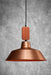 Bright copper Factory Woodtop Pendant Light