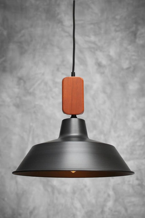 Factory Woodtop Pendant Light