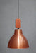 Loft Woodtop Pendant Light with bright copper shade