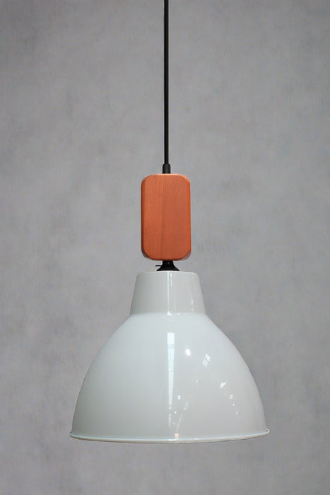 Loft Woodtop Pendant Light with white shade