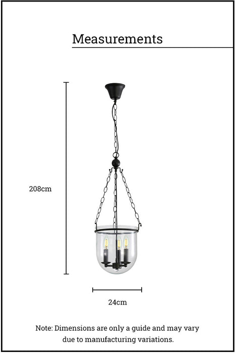 Measurements of the pendant light 