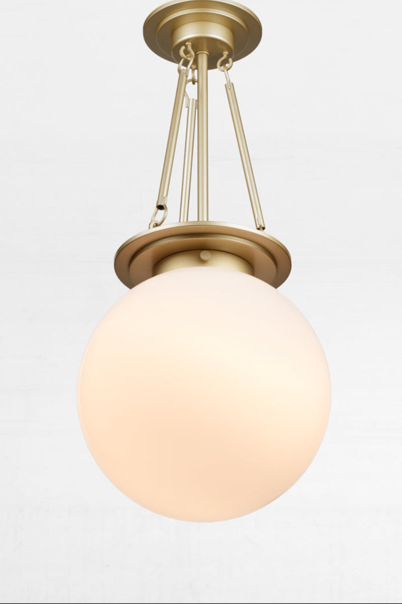 Balmoral Glass Ball Pendant gold brass