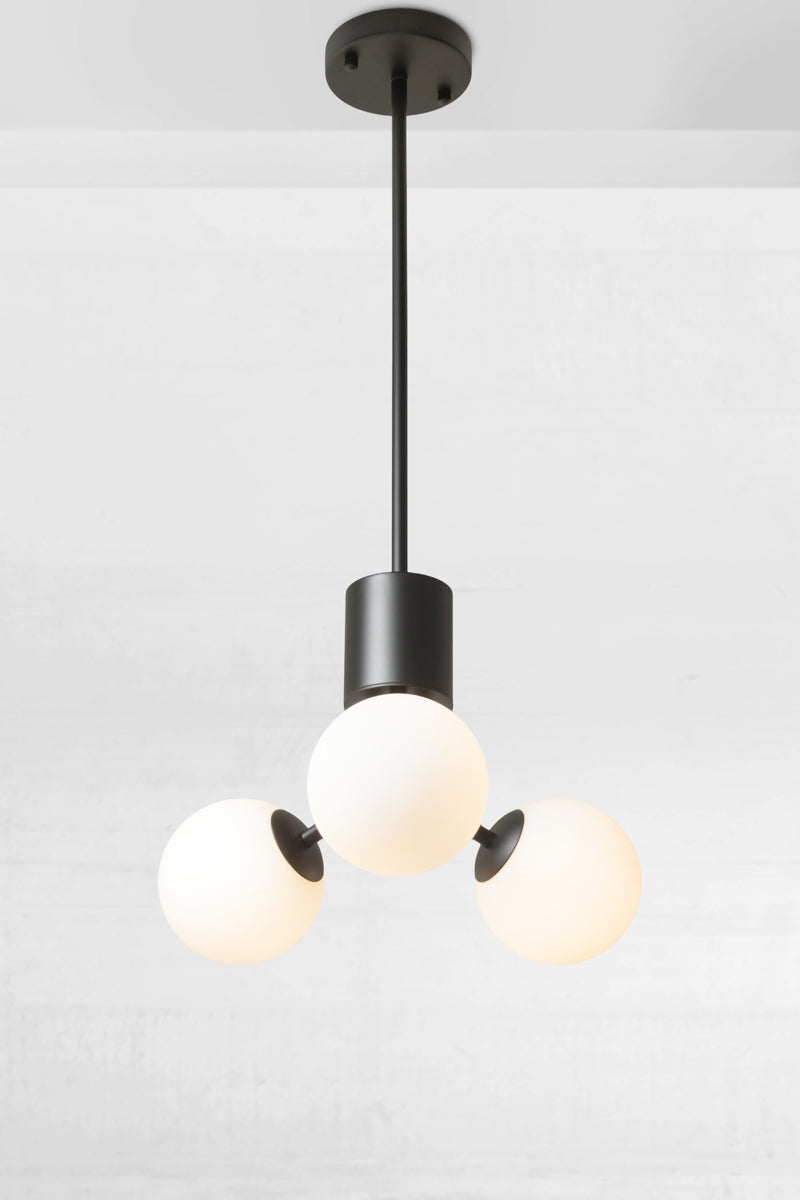 Brooklyn Glass 3 Orb Multi Light Pendant