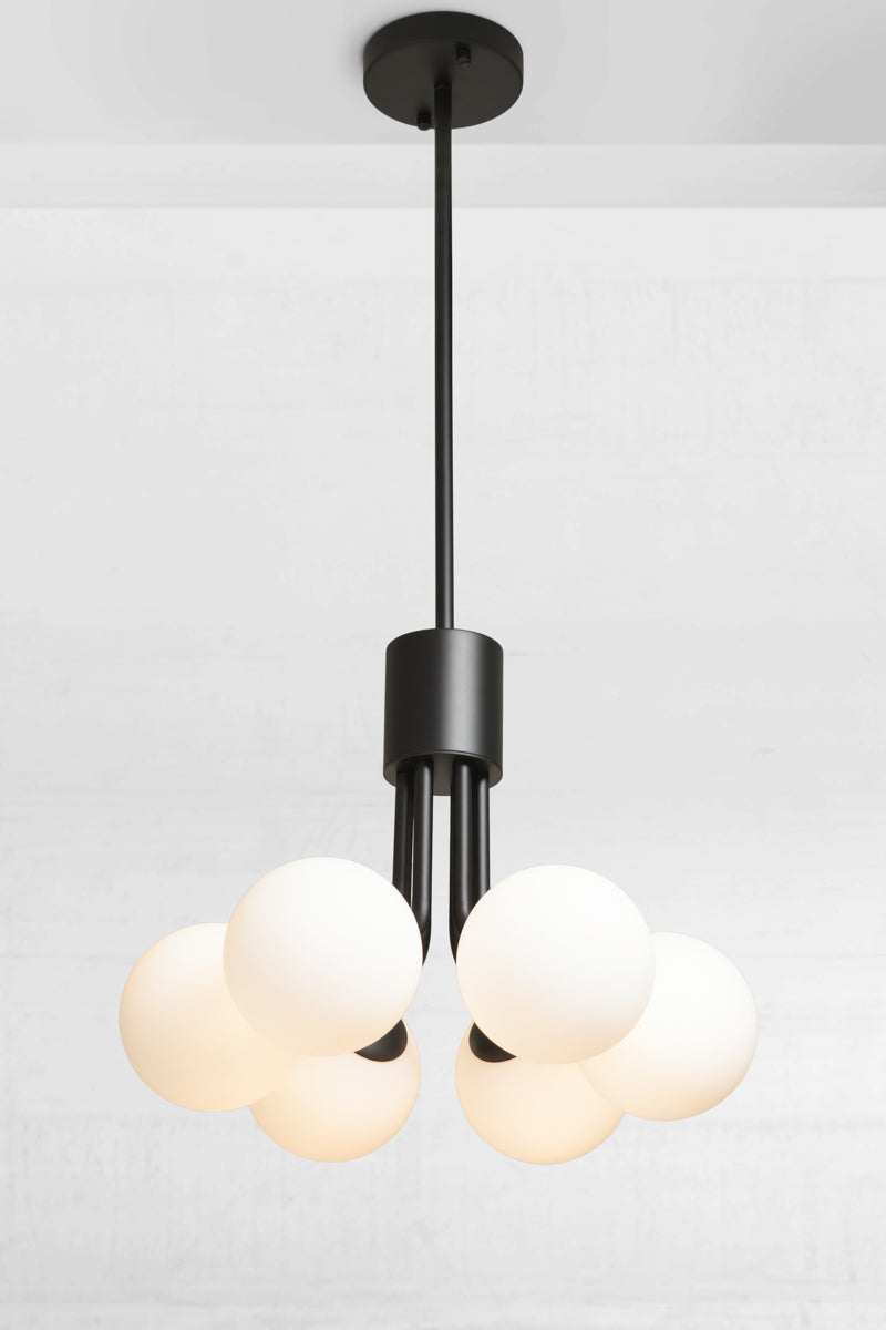 Brooklyn Glass Orb 6 Light Pendant