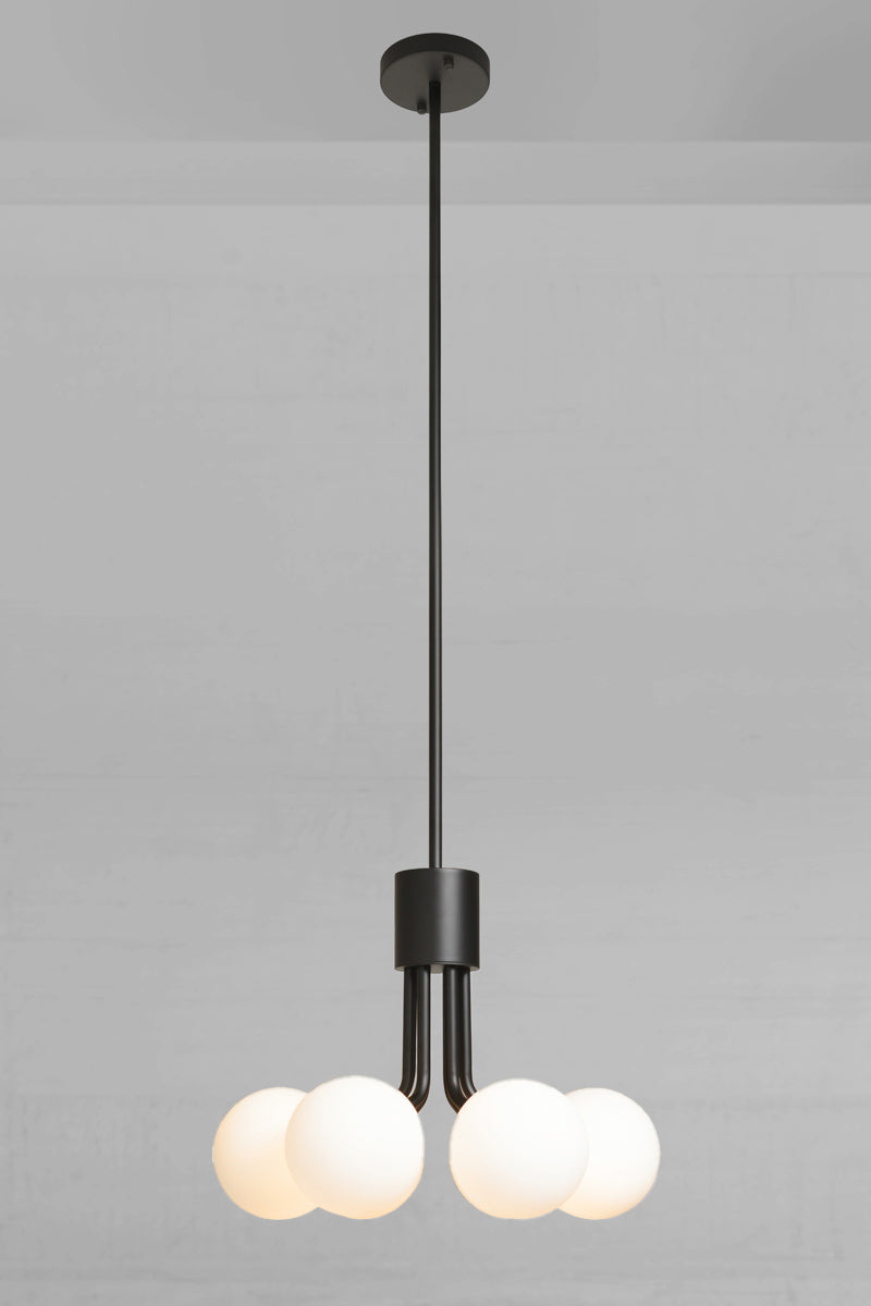 2 poles make the Brooklyn Glass Orb Multi Light Pendant