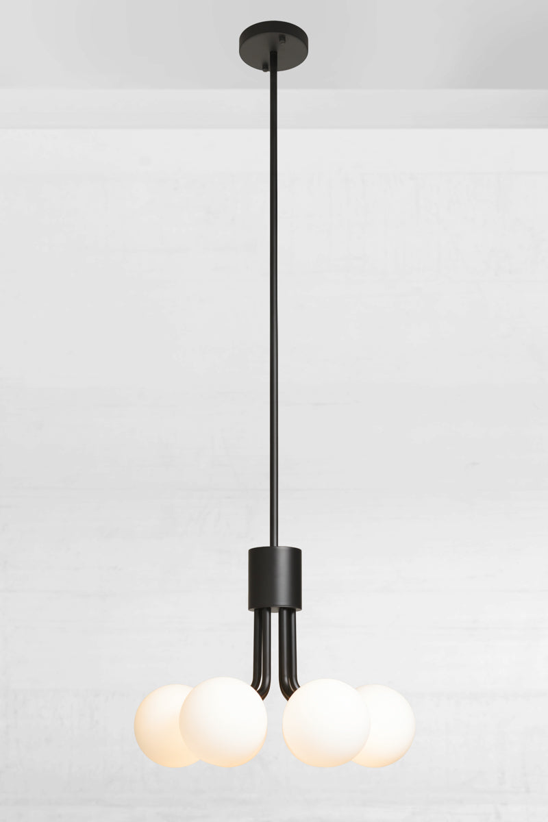 2 poles make the Brooklyn Glass Orb Multi Light Pendant