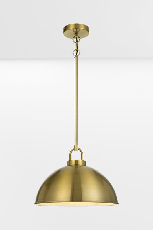 Antique Gold medium dome shade pendant light. 