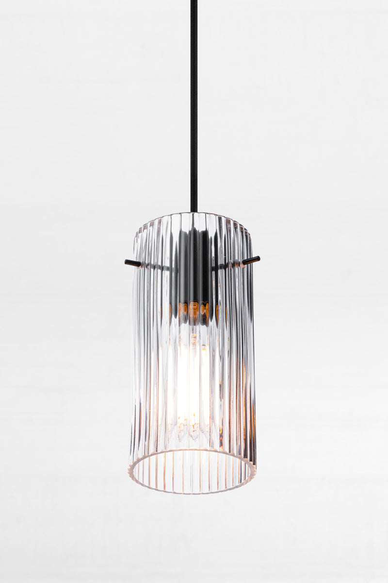 glass shade with reeded detailing