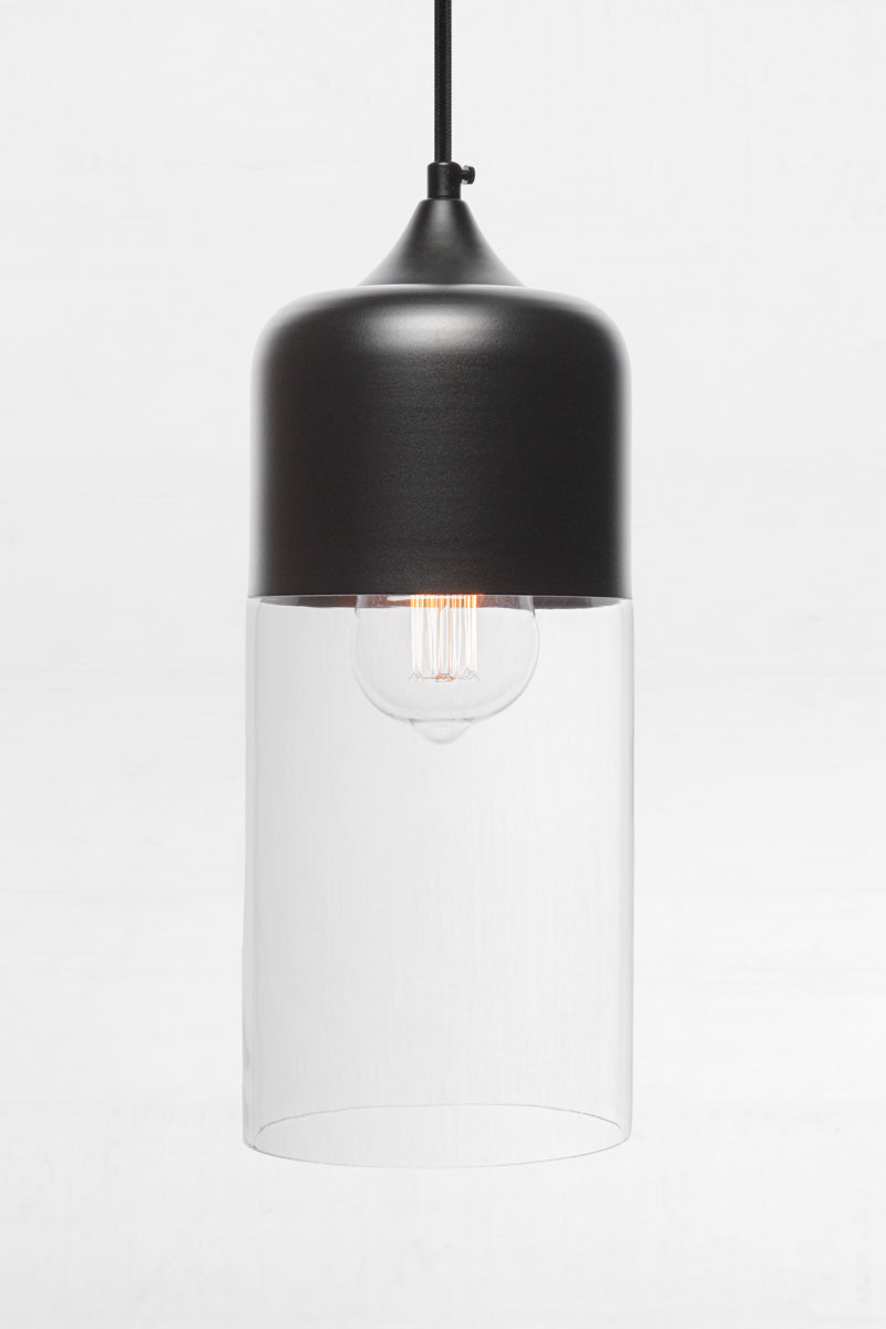 Silhuette C of the Dalston industrial/ modern glass and metal pendant light. 