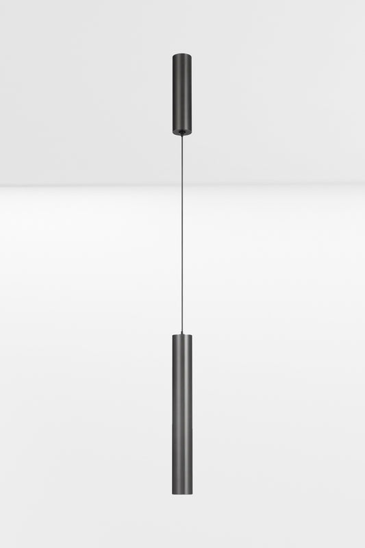 Gunmetal coloured LED slimline pendant light. 