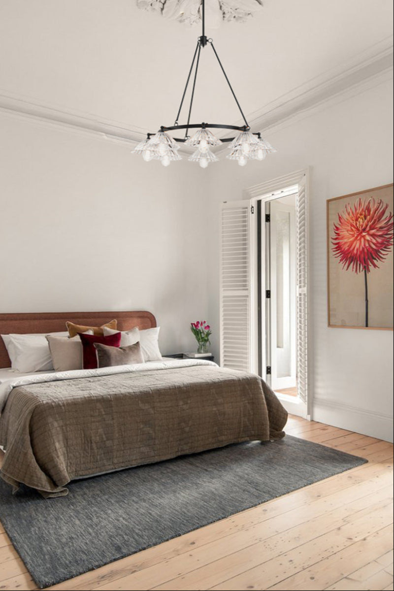 paris multi light chandelier in bedroom