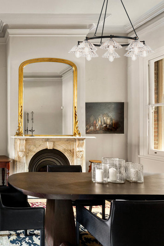 paris multi light chandelier in dining room