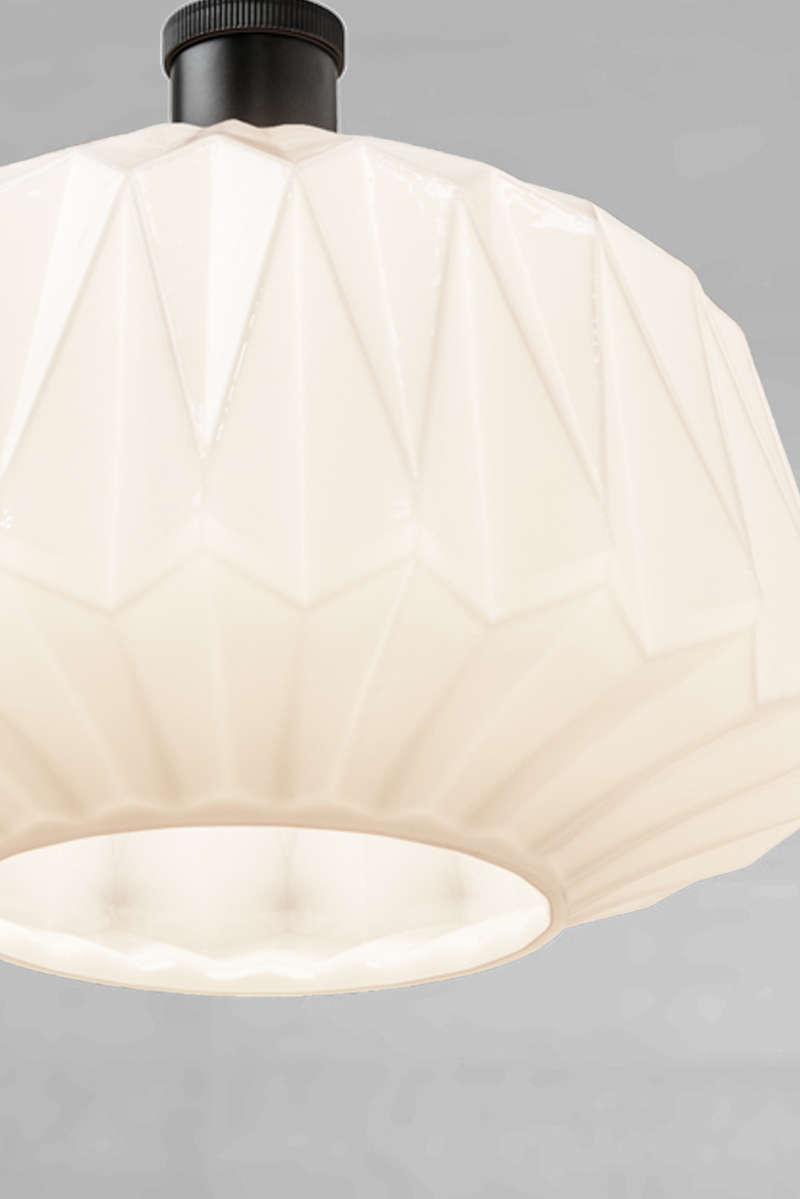 opal shade on wall sconce with wide opening at bottom of shade