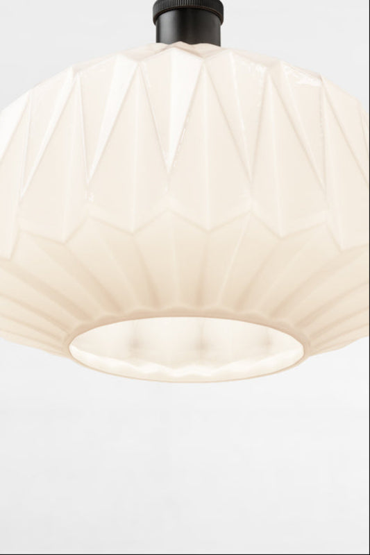 The shade's lower opening (for the bulb) is 140mm in diameter.