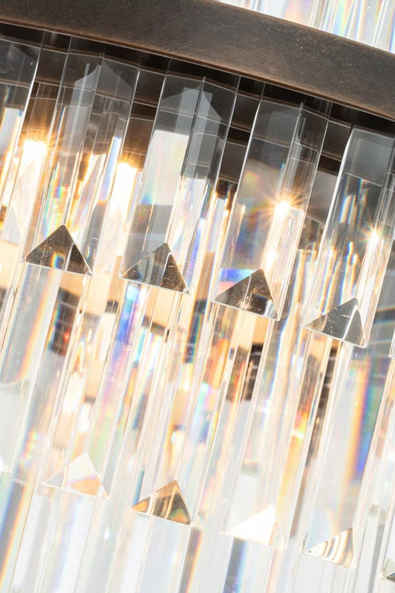 Close up of the glass prism shade