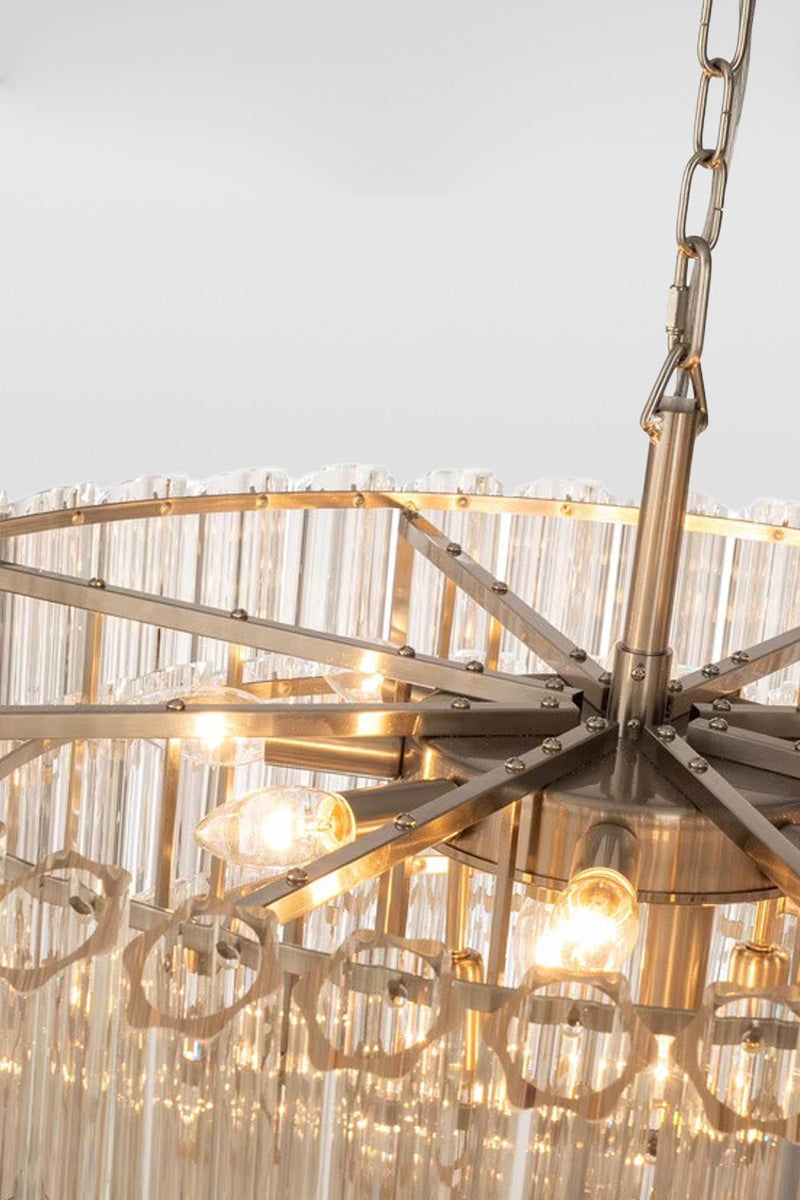 Close up of the extra large 12 light chandelier.